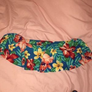 floral bandeau swimsuit top